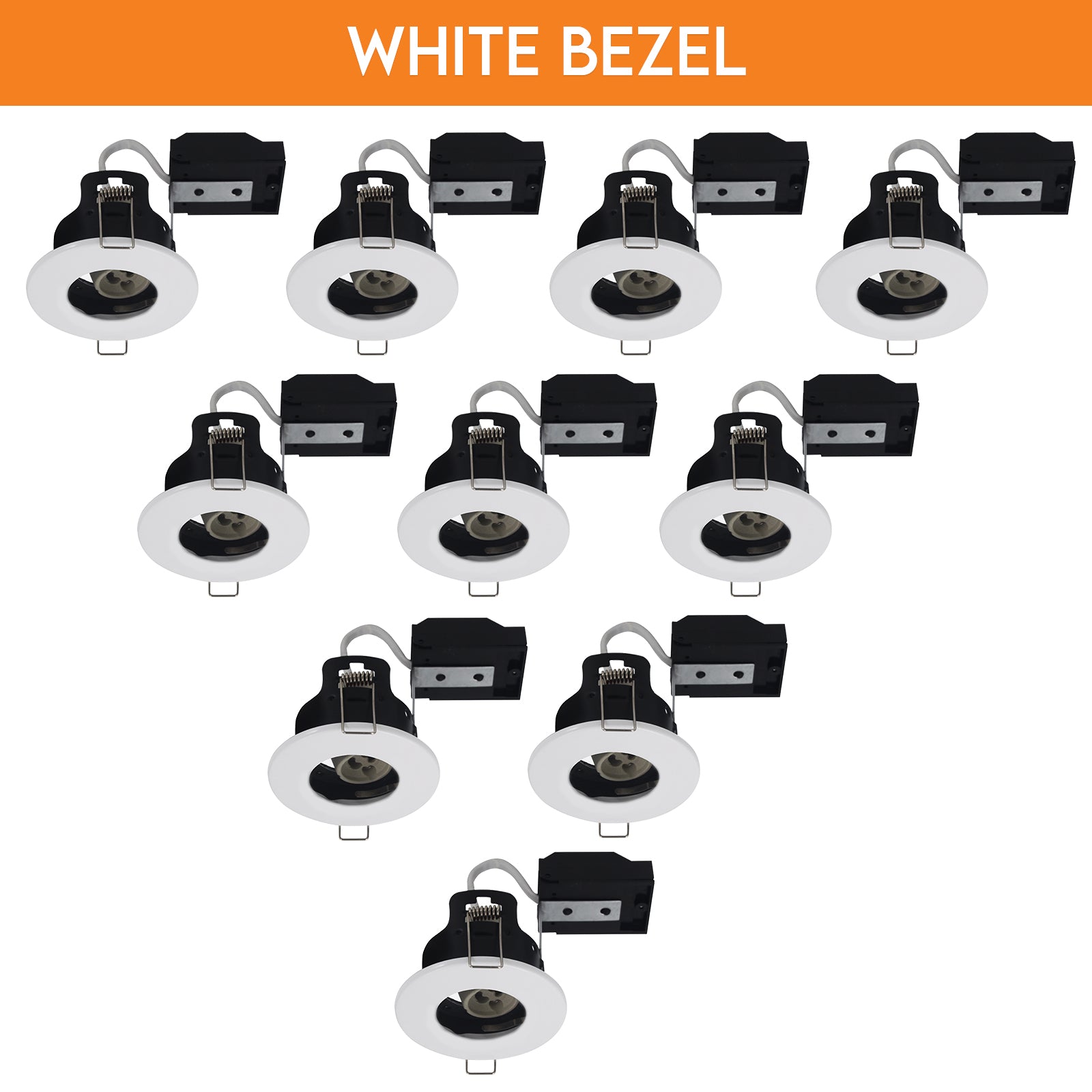 LED Fire Rated Downlights, Recessed Ceiling Lights IP20, Bezel Available In 5 Different Colours