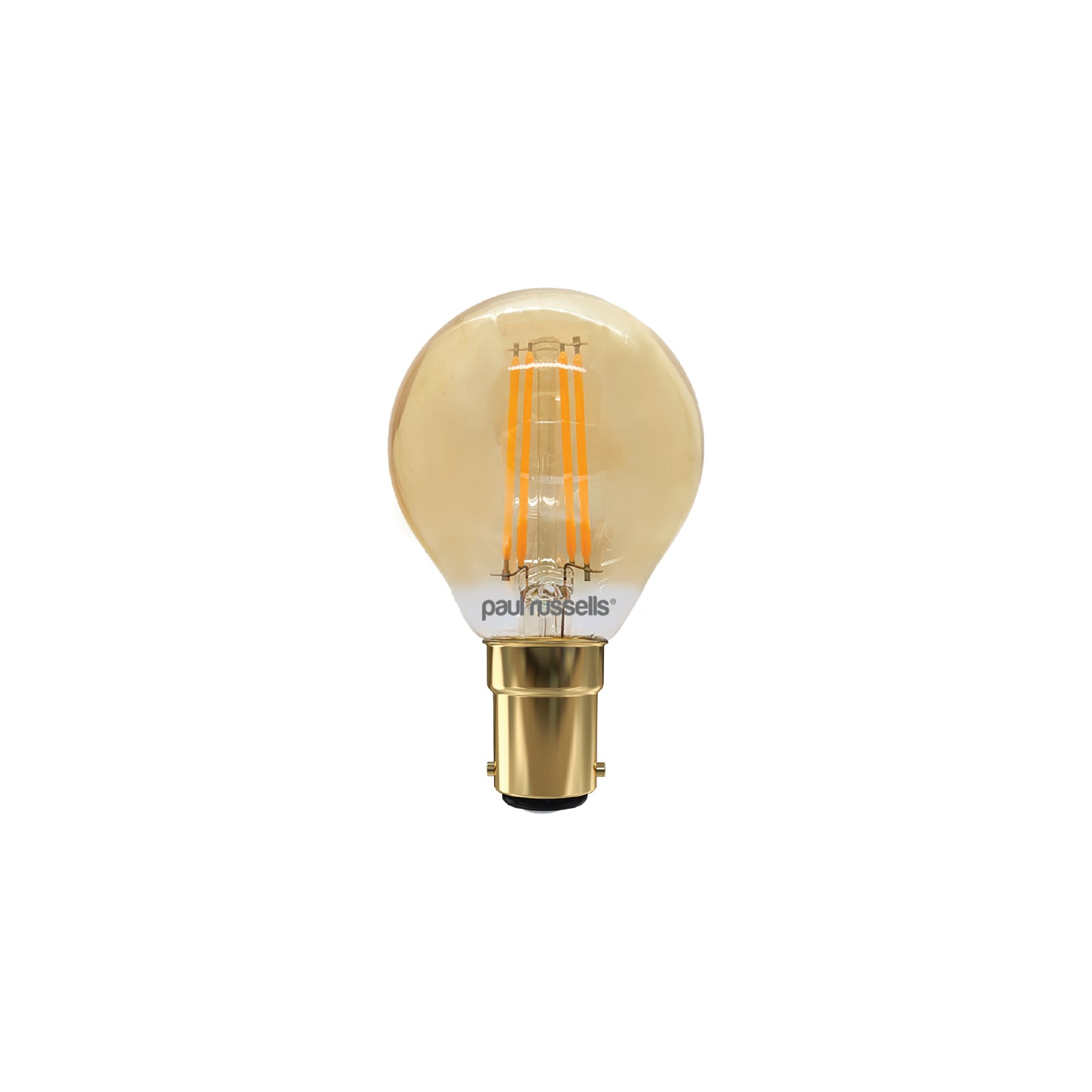 LED Filament Dimmable Golf 4.5W (40w), SBC/B15, 470 Lumens, Extra Warm White(2200K), 240V