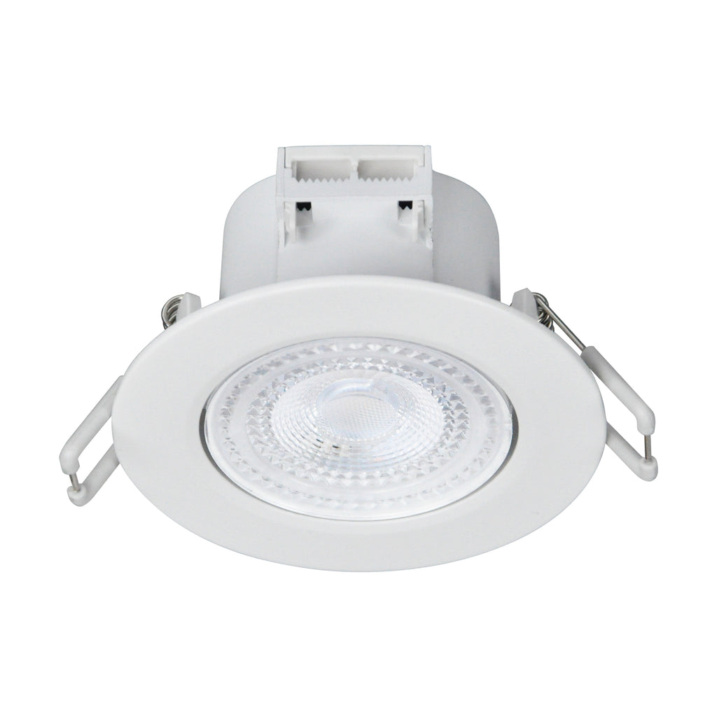 3CCT, Tiltable Downlight, 4.8W, 500lm, Non-Dim, IP44, White Bezel