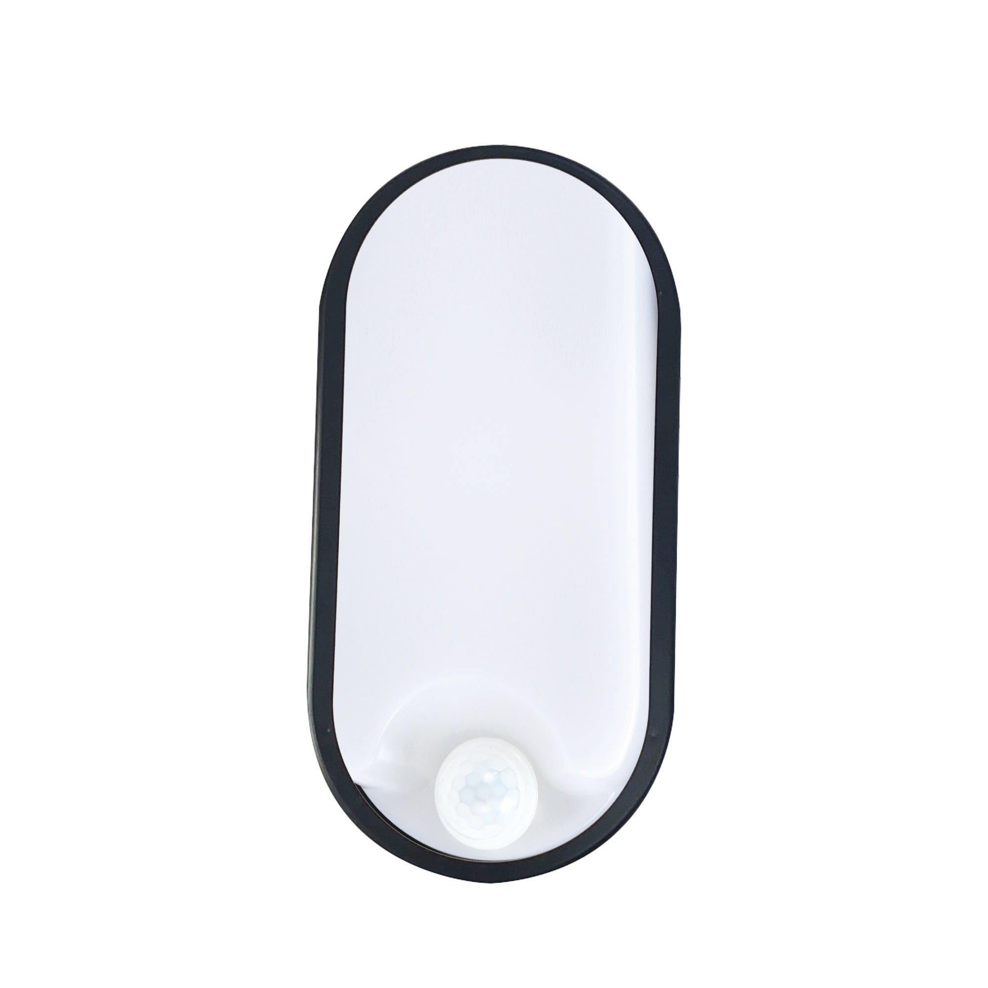 8W oval Bulkhead, 650lm, 6500K, PIR, IP54