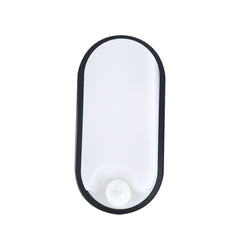 8W oval Bulkhead, 650lm, 6500K, PIR, IP54 
