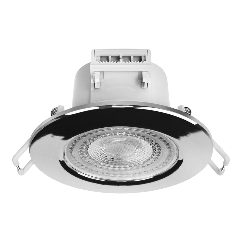 3CCT, Tiltable Downlight,4.8W, 500lm, Non-Dim, IP44, Chrome Bezel