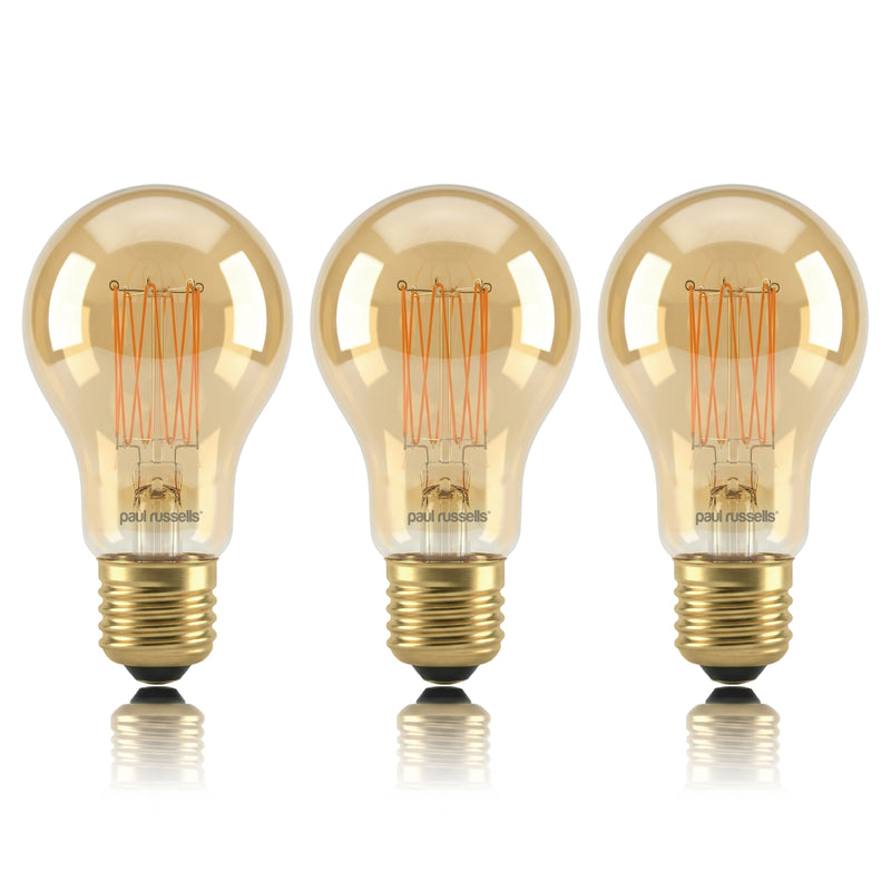 7W LED GLS, E27, 600lm, Dimmable, 2200K (3 Pack)