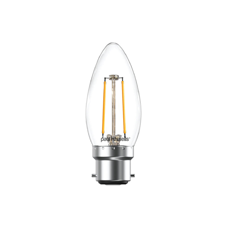 2.5W LED Filament, Candle, B22, 250lm, Non-Dim, 2700K