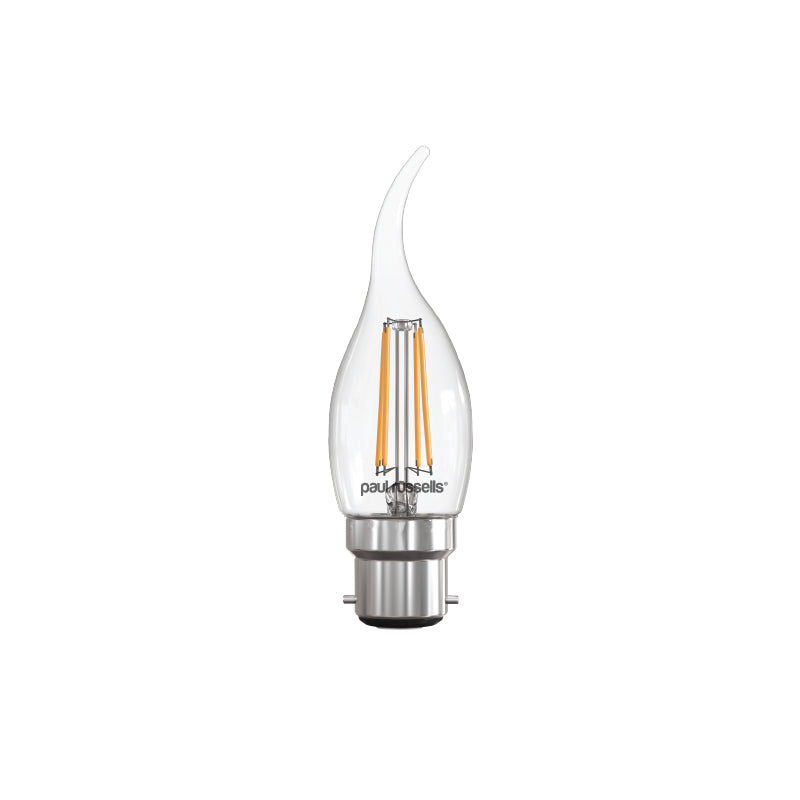 4.5W LED Filament, Flame, B22, 470lm, Non-Dim, 2700K
