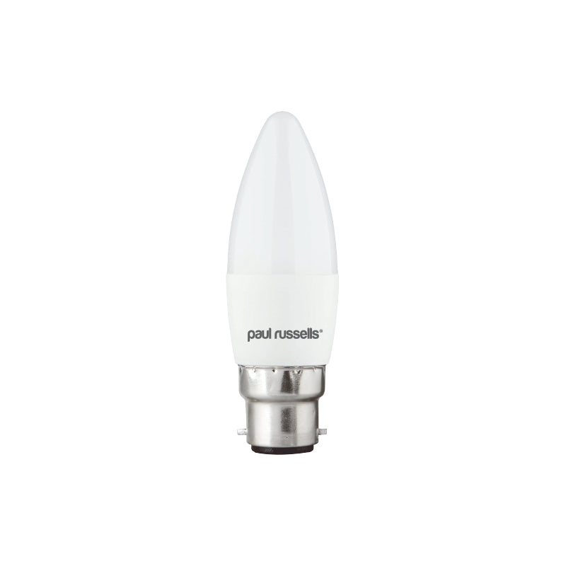 4.9W LED Candle, B22, 470lm, Non-Dim, 4000K