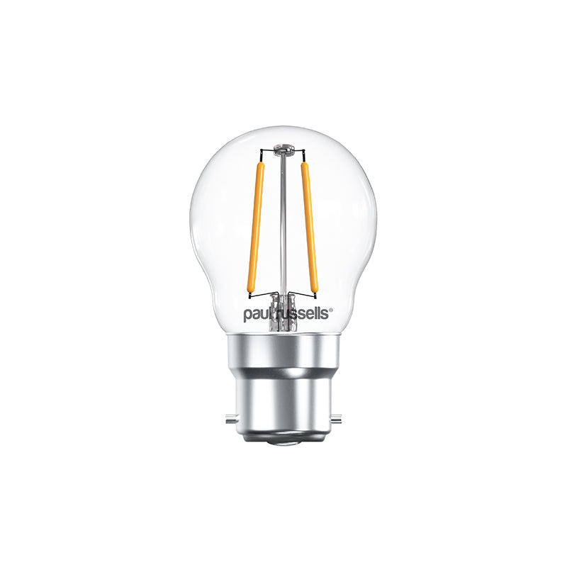 2.5W LED Filament, Golf, B22, 250lm, Non-Dim, 2700K