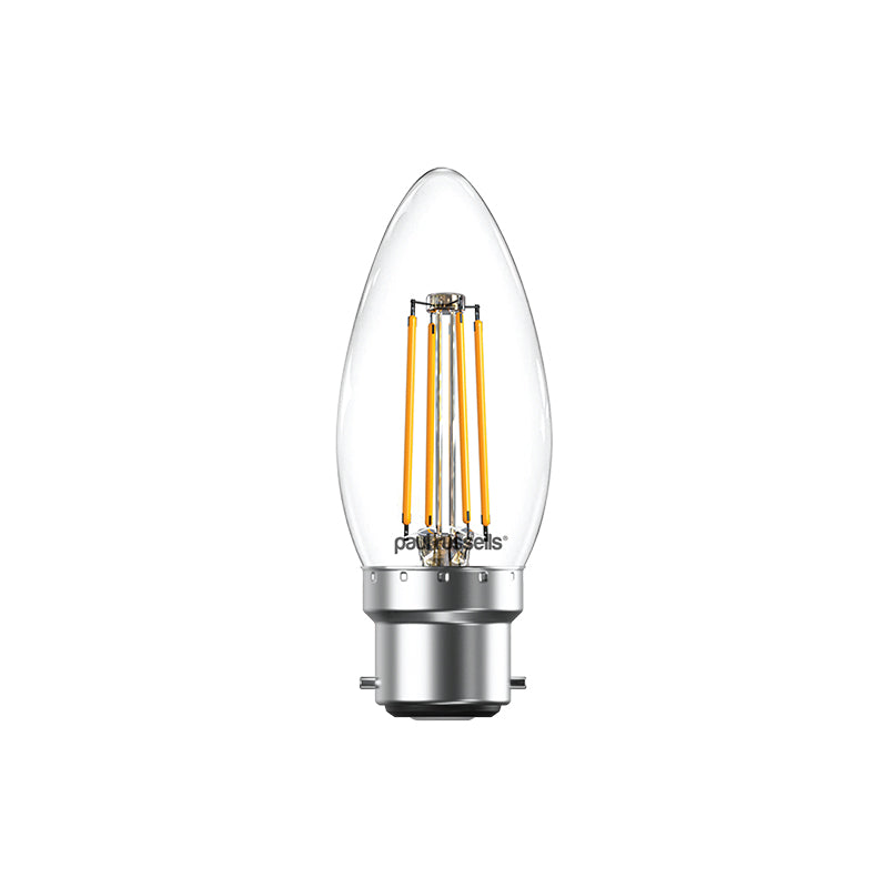4.5W LED Filament, Candle, B22, 470lm, Non-Dim, 2700K
