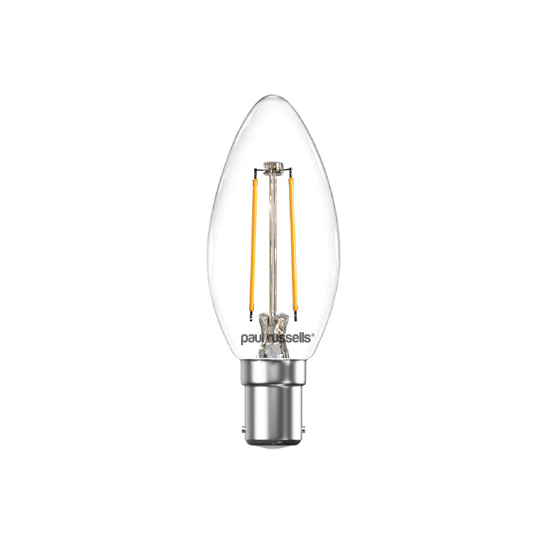 2.5W LED Filament, Candle, B15, 250lm, Non-Dim, 2700K