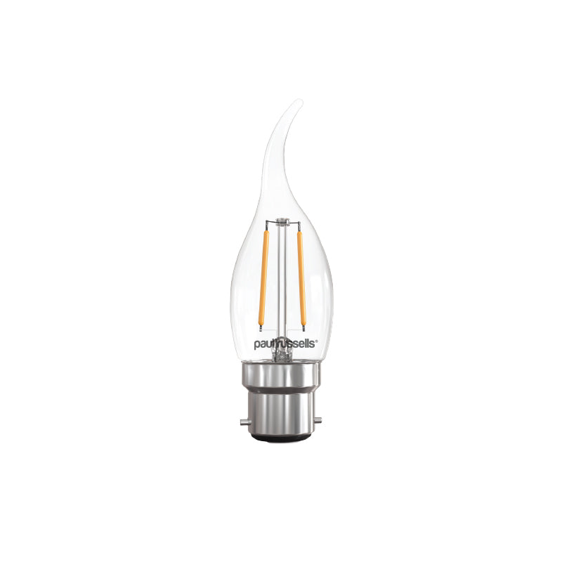 2.5W LED Filament, Flame, B22, 250lm, Non-Dim, 2700K