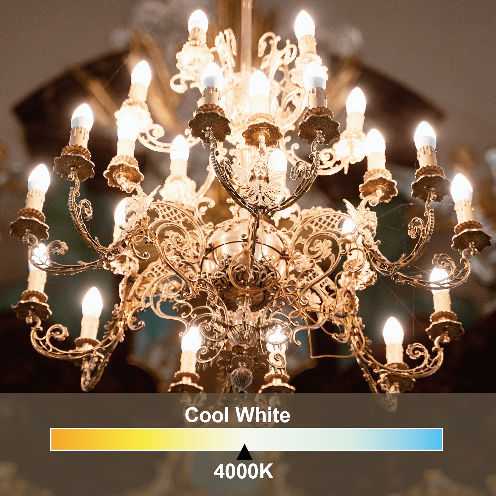 LED Candle 4.9W (40w), BC/B22, 470 Lumens, Cool White(4000K), 240V