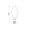 2.5W LED Filament, Candle, B15, 250lm, Non-Dim, 2700K5