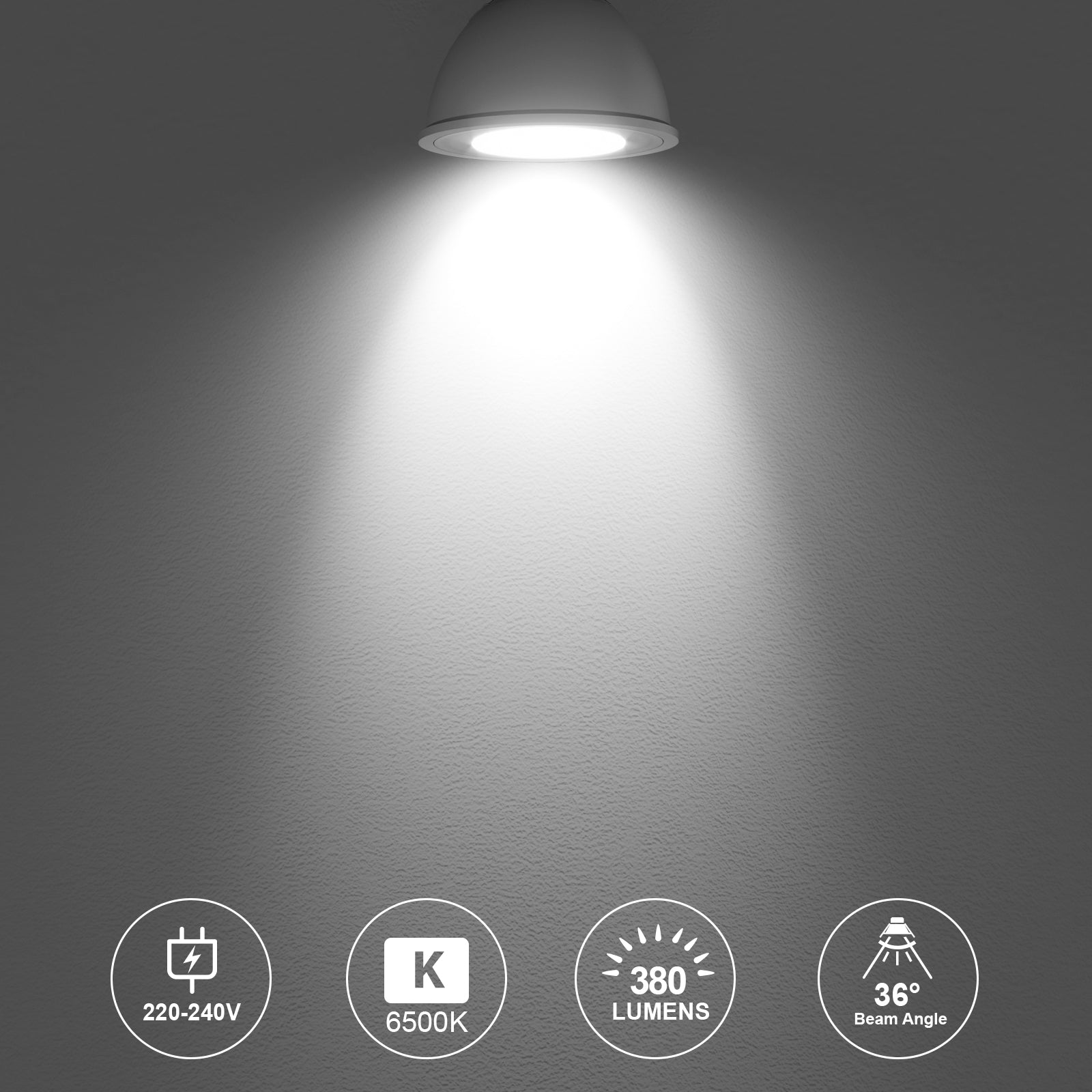 LED Spotlight 4W (50w), GU10, 380 Lumens, Day Light(6500K), 240V