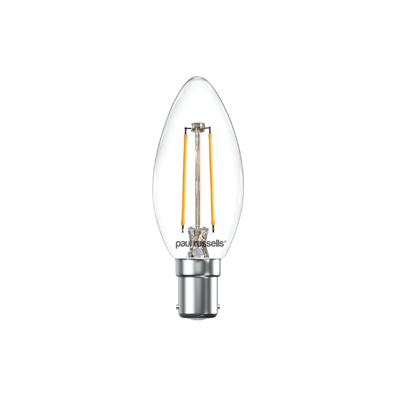 LED Filament Candle 2.5W (25w), SBC/B15, 250 Lumens, Warm White(2700K), 240V