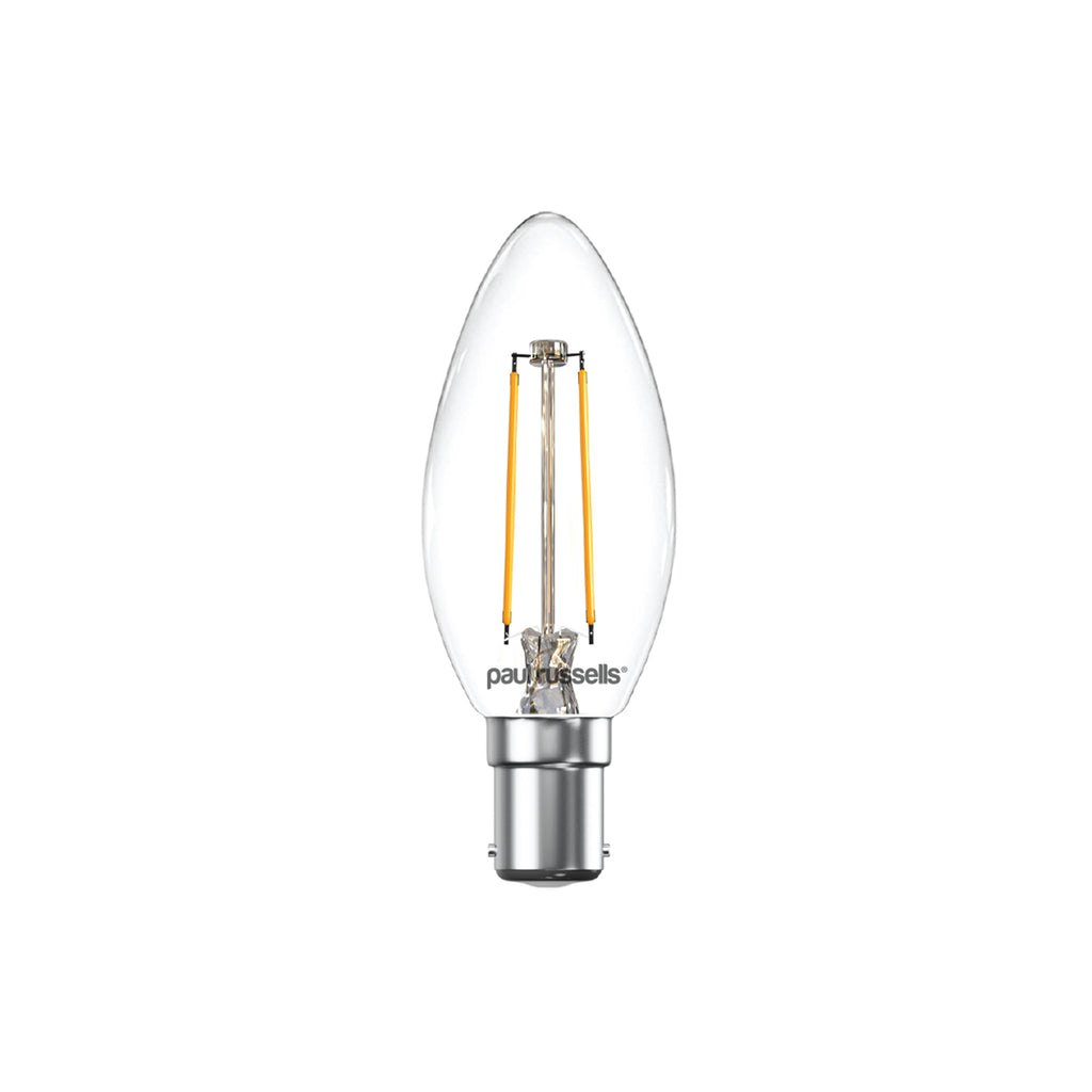 2.5W LED Filament, Candle, B15, 250lm, Non-Dim, 2700K