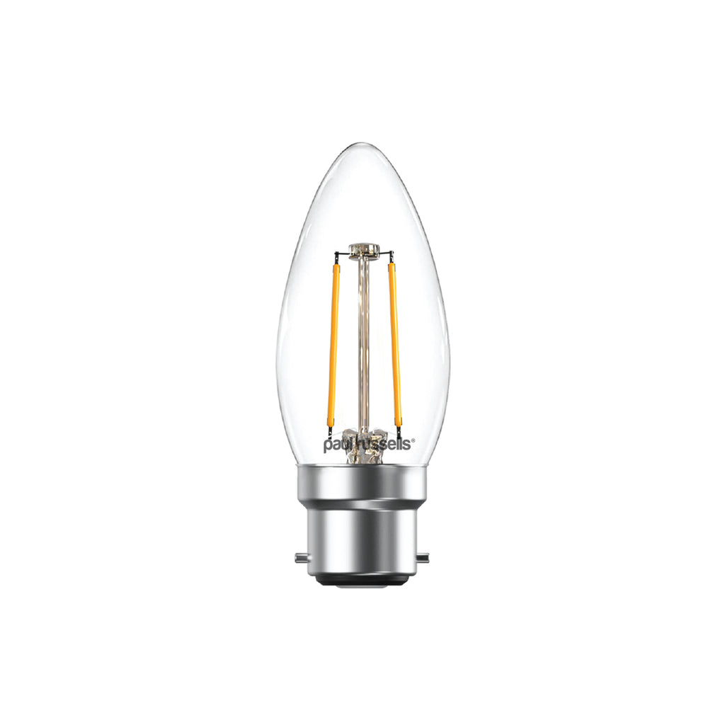 2.5W LED Filament, Candle, B22, 250lm, Non-Dim, 2700K