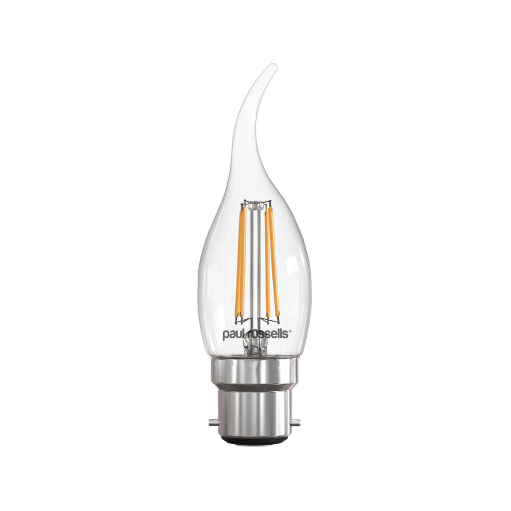 4.5W LED Filament, Flame, B22, 470lm, Non-Dim, 2700K