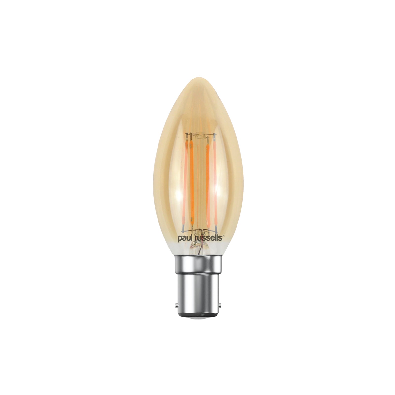 LED Filament Candle 4.5W (35w), SBC/B15, 400 Lumens, Extra Warm White(2200K), 240V