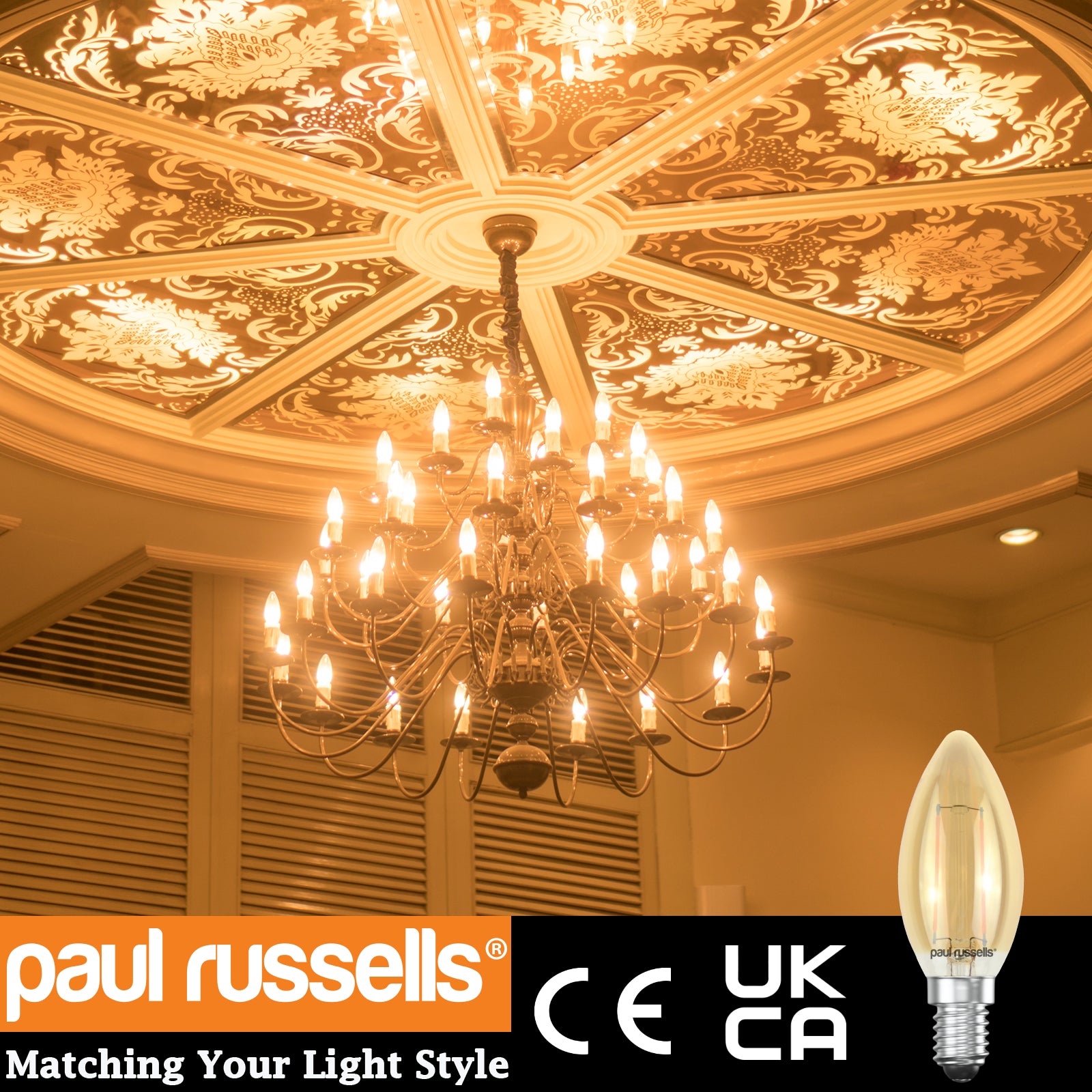 LED Filament Candle 2.5W (20w), SES/E14, 200 Lumens, Extra Warm White(2200K), 240V