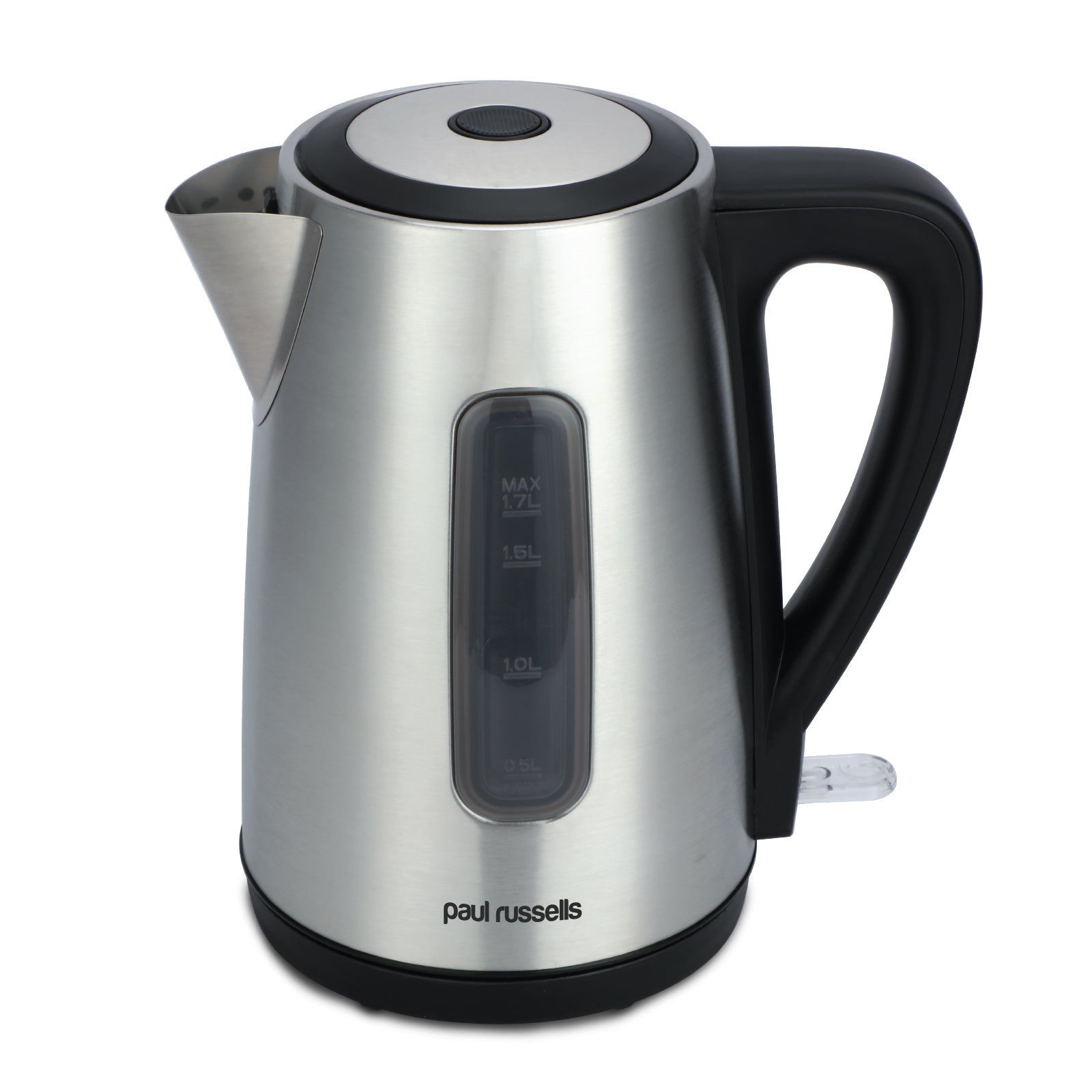 Paul Russells 1.7-litre 3000w electric kettle is made of stainless steel with 360-degree rotation, fast Boil, auto shut-off feature, removable water filter, UK plug, boil-dry protection, Energy Saving