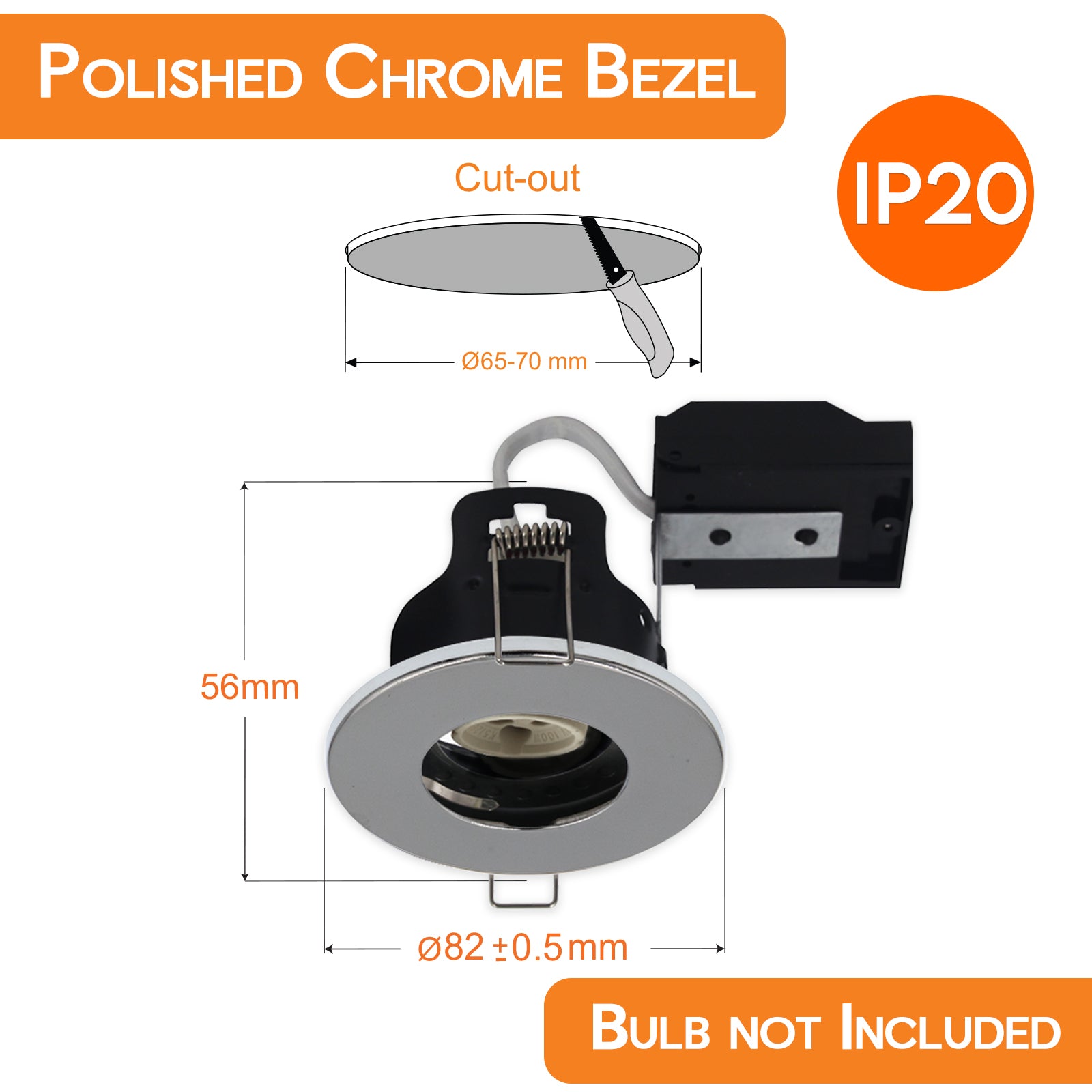 LED Fire-Rated Downlights | Recessed Ceiling Lights (IP20) | Bezel Available In 5 Different Colours