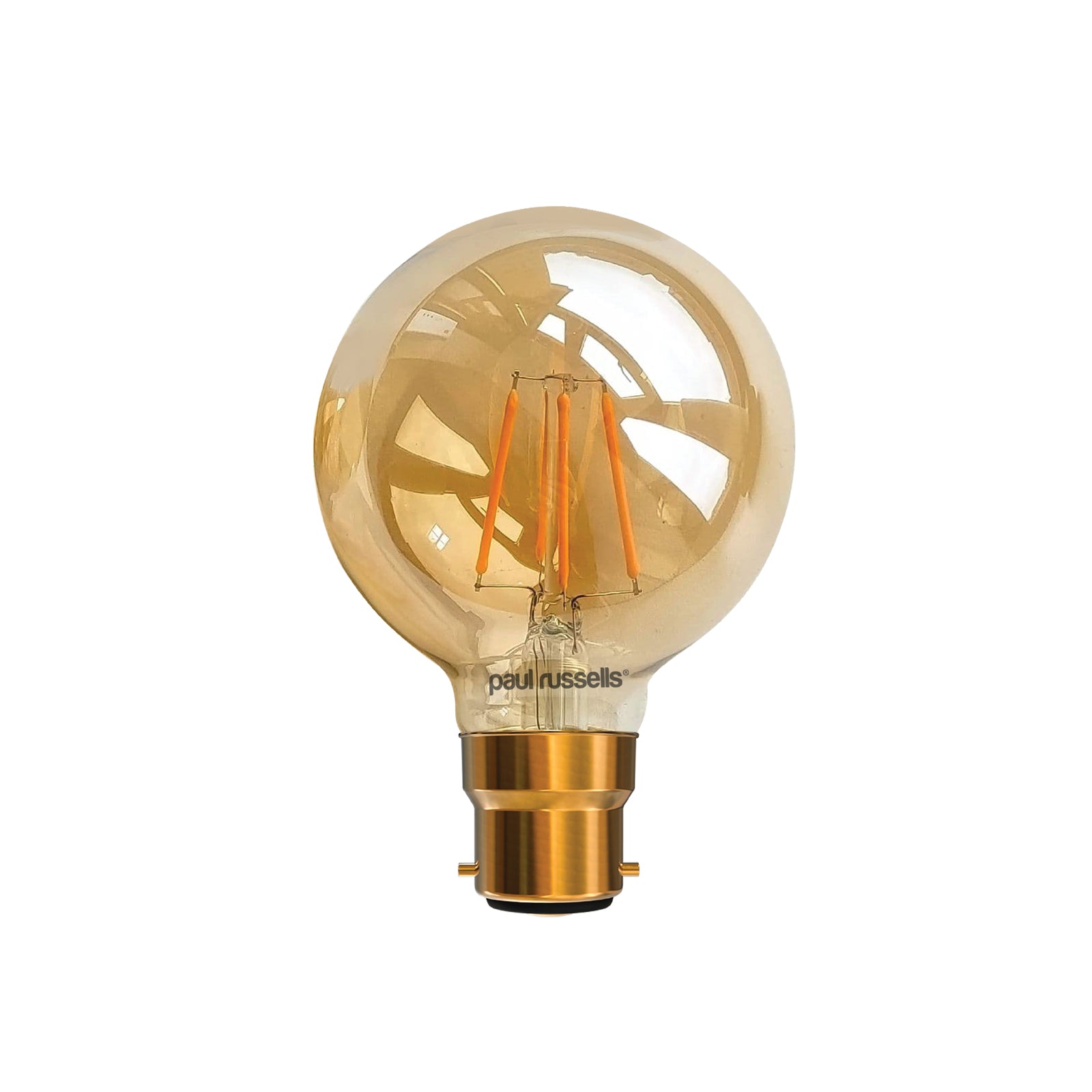 LED Filament G80 4.5W (35w), BC/B22, 400 Lumens, Extra Warm White(2200K), 240V