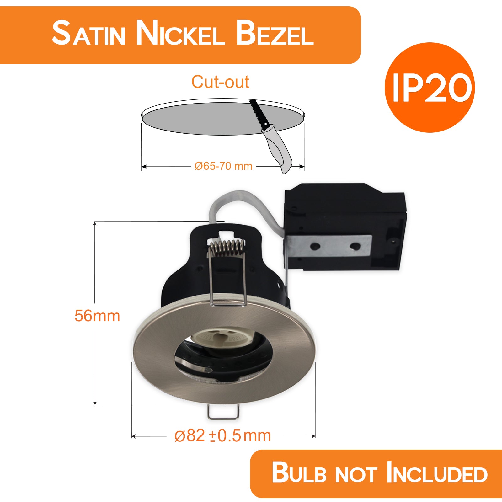 LED Fire-Rated Downlights | Recessed Ceiling Lights (IP20) | Bezel Available In 5 Different Colours