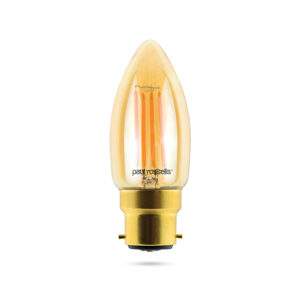 4.5W LED Filament, Candle, B22, 423lm, Dim, 2200K