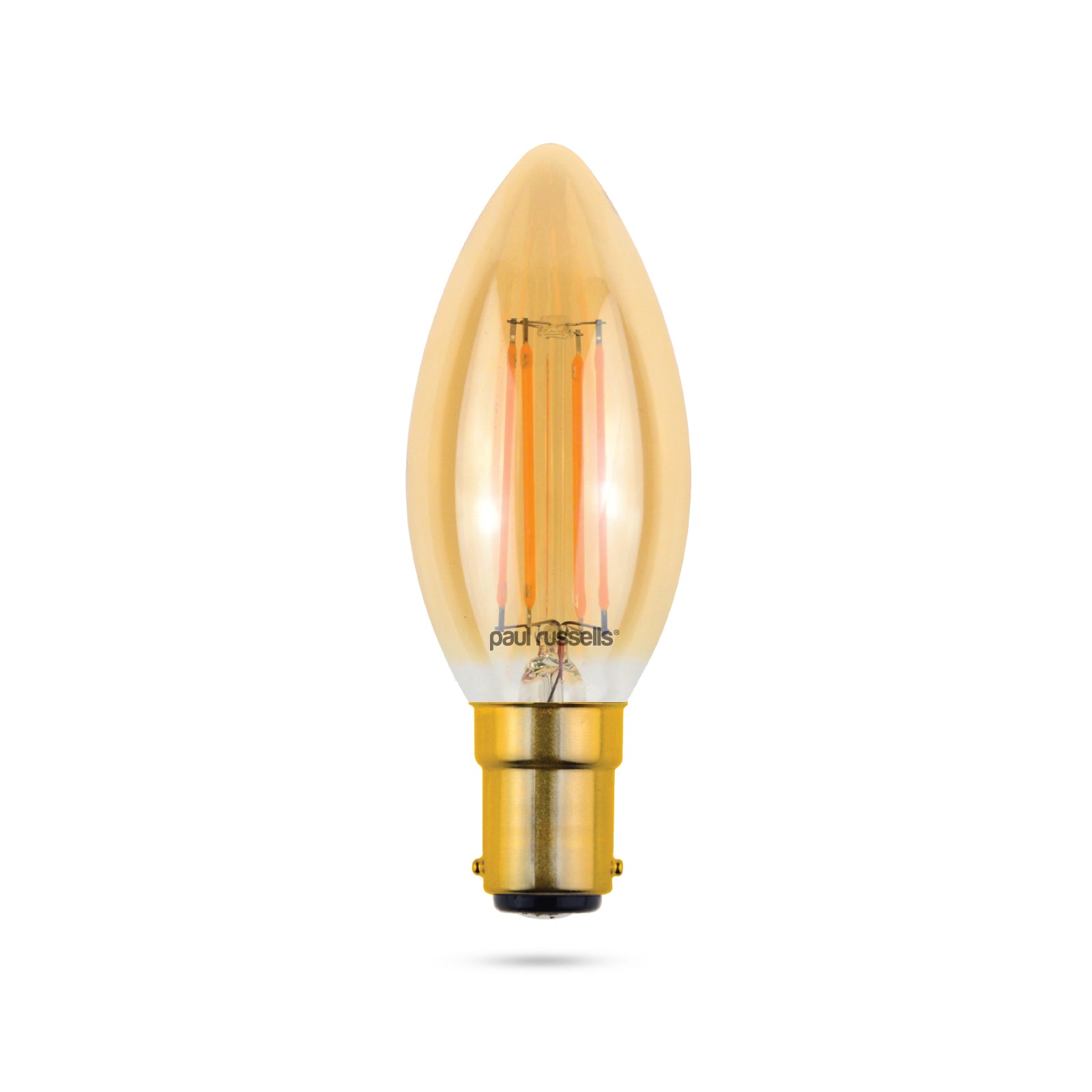LED Dimmable Filament Candle 4.5W (40w), SBC/B15, 423 Lumens, Extra Warm White(2200K), 240V