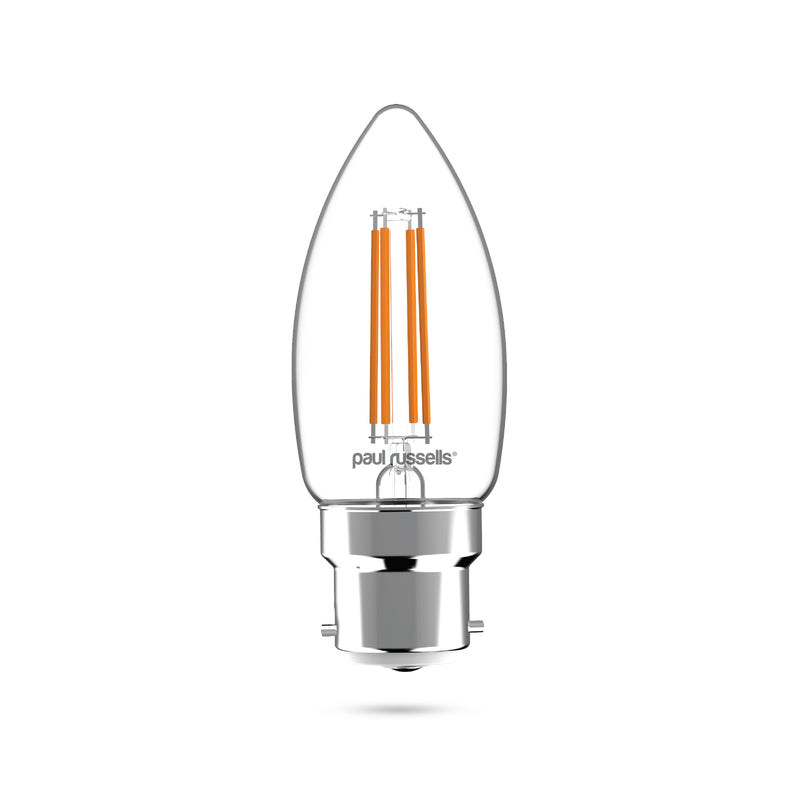 4.5W LED Filament, candle, B22, 470lm, Dim, 2700K
