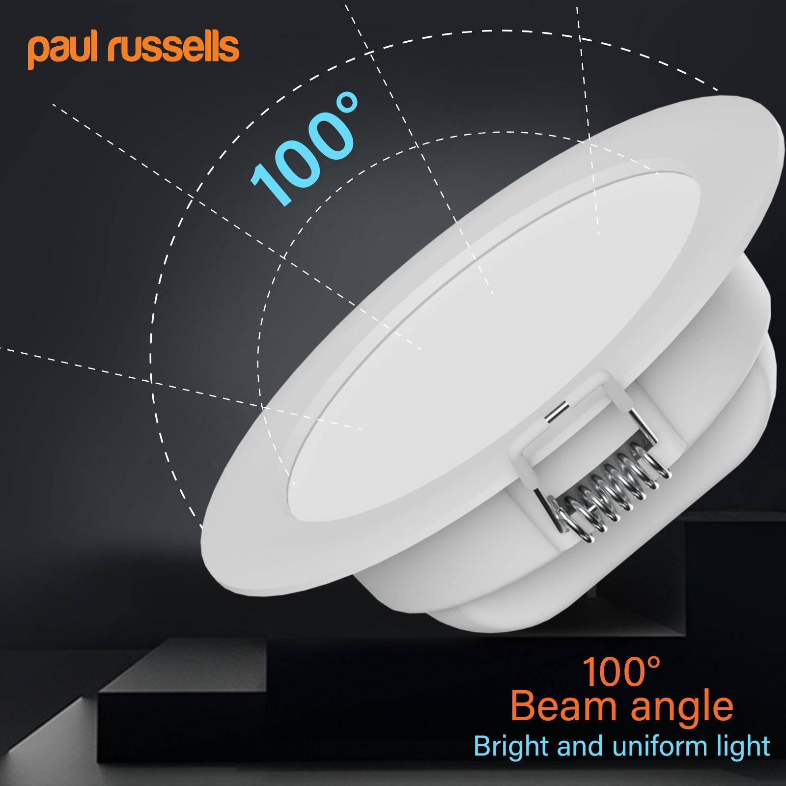 6W, LED Round Ceiling Downlights, 550 Lumens, 4000K Cool White, Non-Dimmable Panel Spotlights