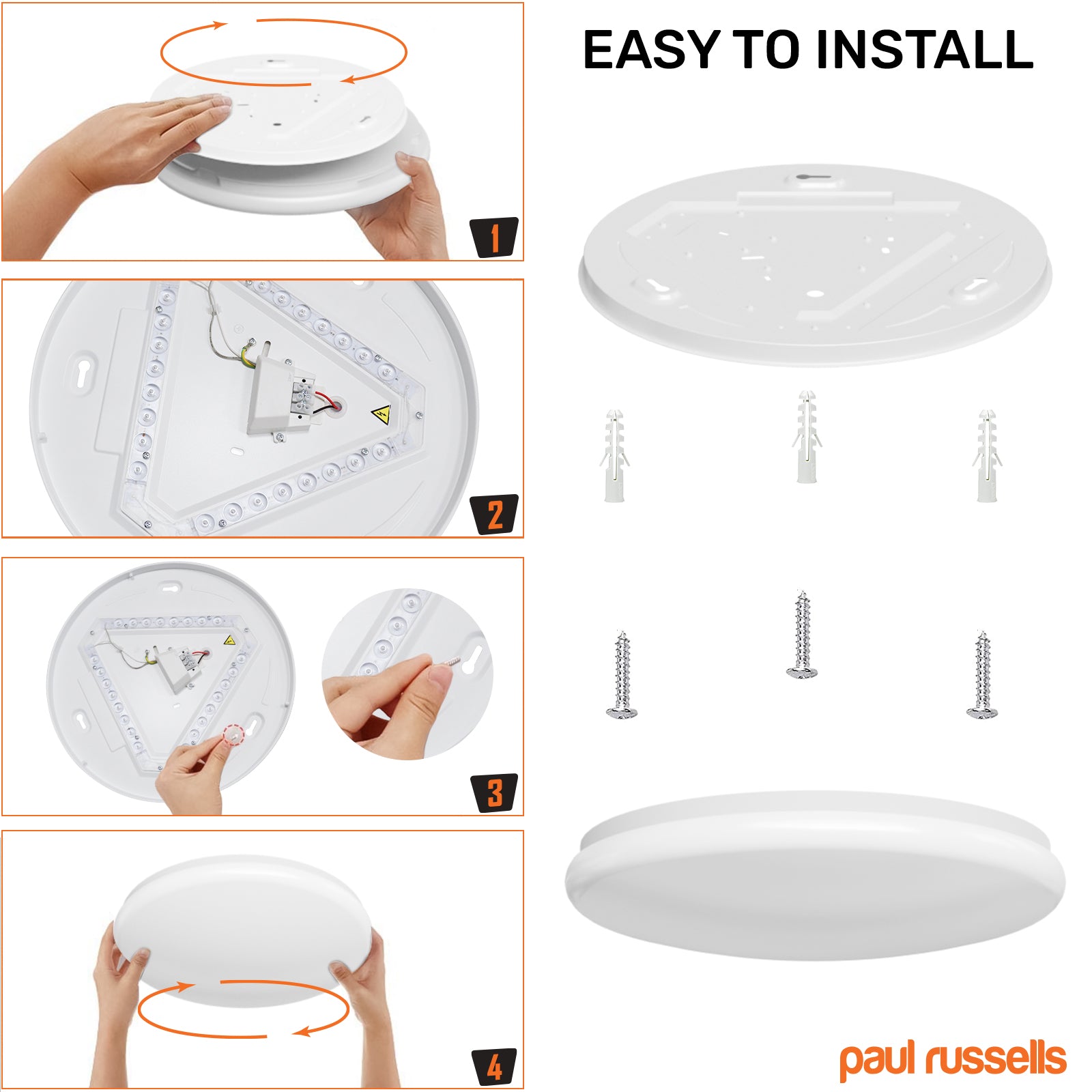 23W, LED Round Ceiling Downlights, 125W Equivalent, IP44, 2100 Lumens, 6500K Day Light, Non-Dimmable Panel Spotlights