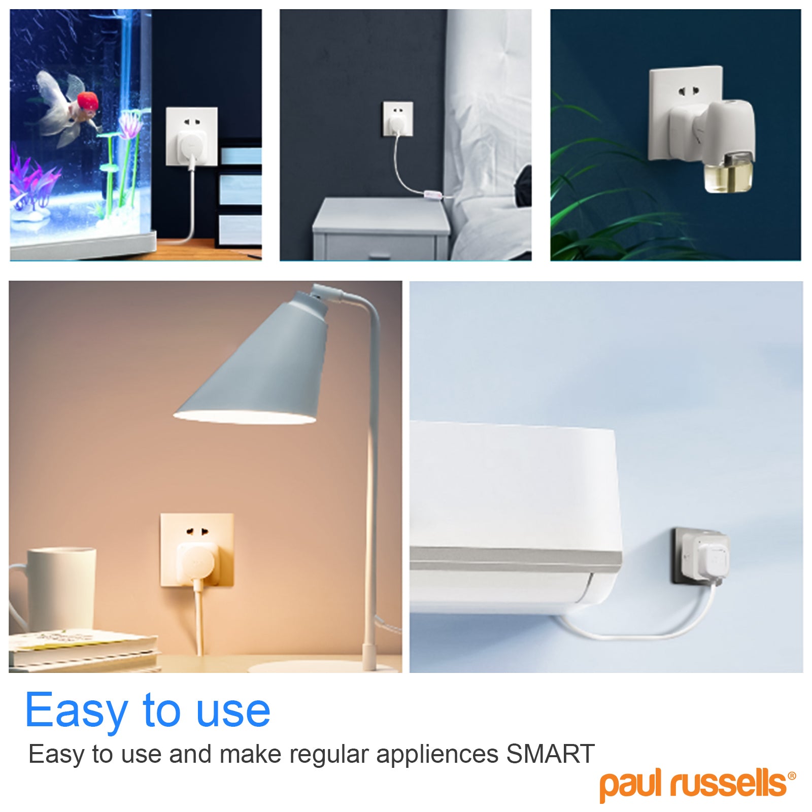 Smart Wireless Socket Plug works with Amazon Alexa/Google/Siri paul russells App Runs on 2. 4GHz WiFi Router/Bluetooth Remote Control, No Hub Required, Timer Switch, Home Devices