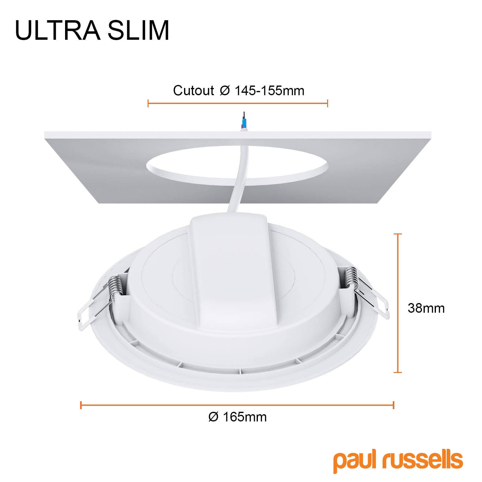 16W, LED Round Ceiling Downlights, 1600 Lumens, 4000K Cool White, Non-Dimmable Panel Spotlights