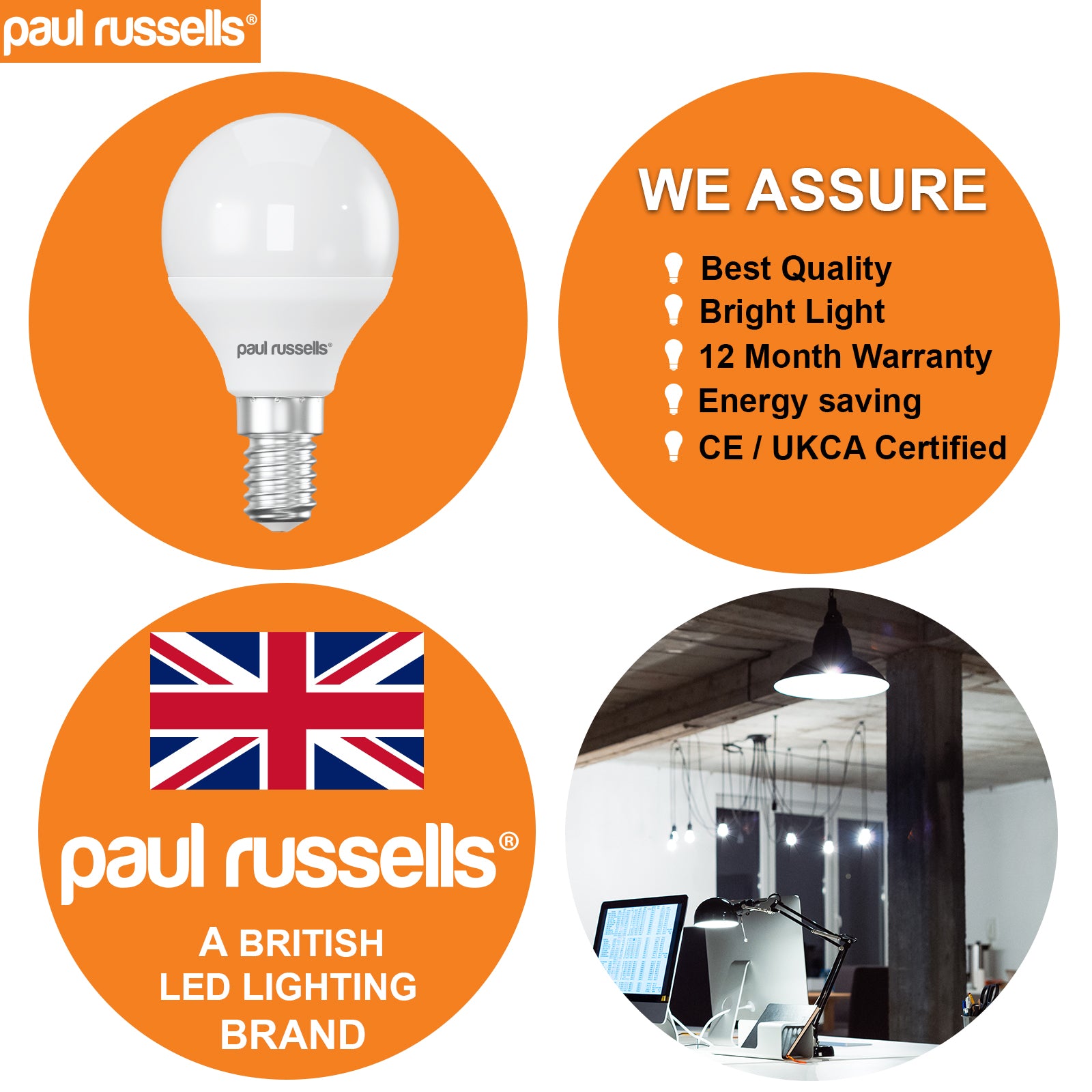 LED Golf 7W (45w), SES/E14, 600 Lumens, Day Light(6500K), 240V