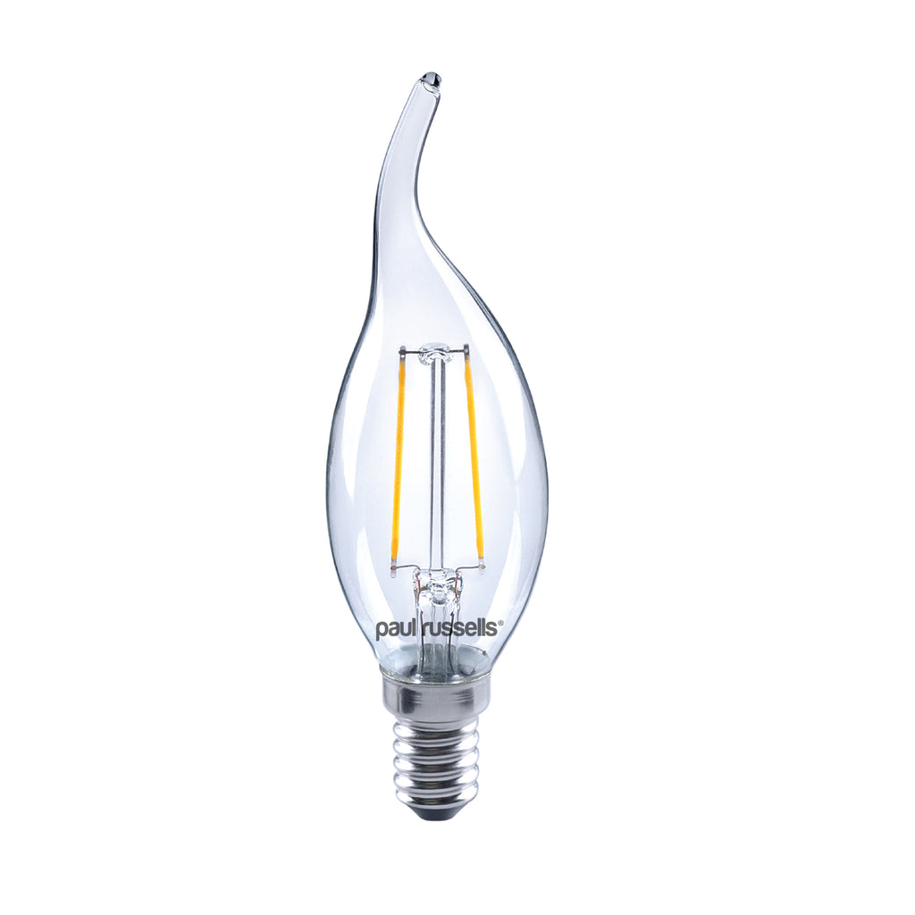 2.5W LED Filament, Flame,  E14,250lm, Non-Dim, 2700K